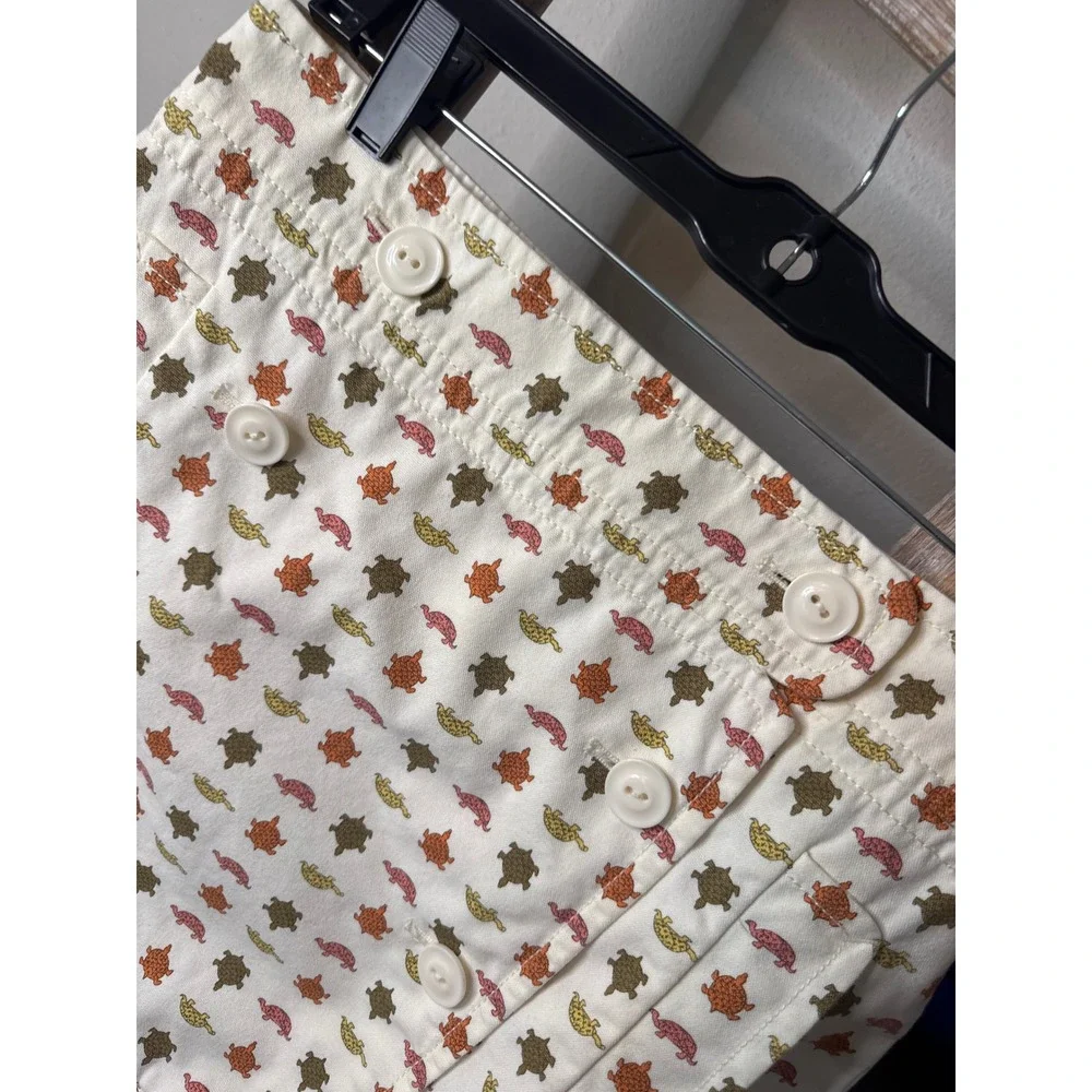 Women's J.Crew Double-Breasted Turtle Print Mini Skirt Cotton size 4